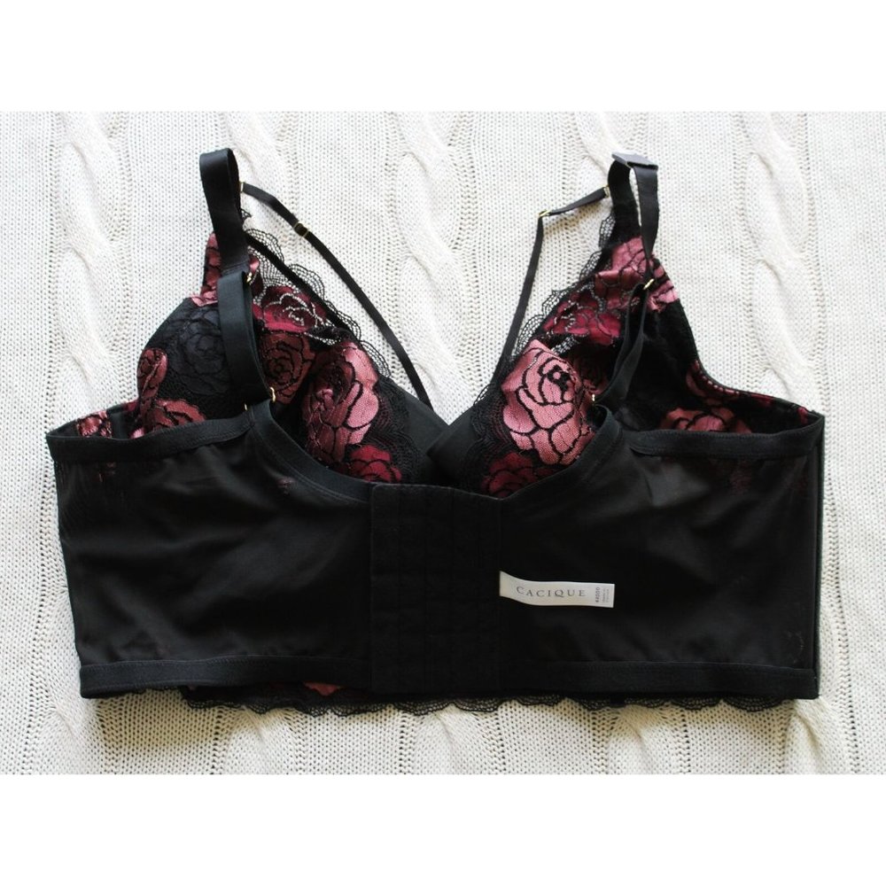 NWOT CACIQUE Lane Bryant Lace Lightly Lined French Balconette Bra, Size 44DDD - Picture 9 of 11